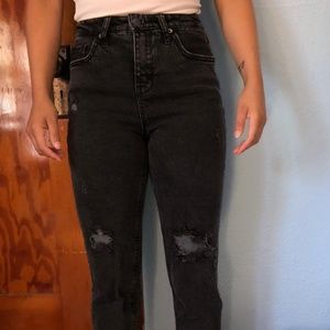 Black High Rise Mom Jeans